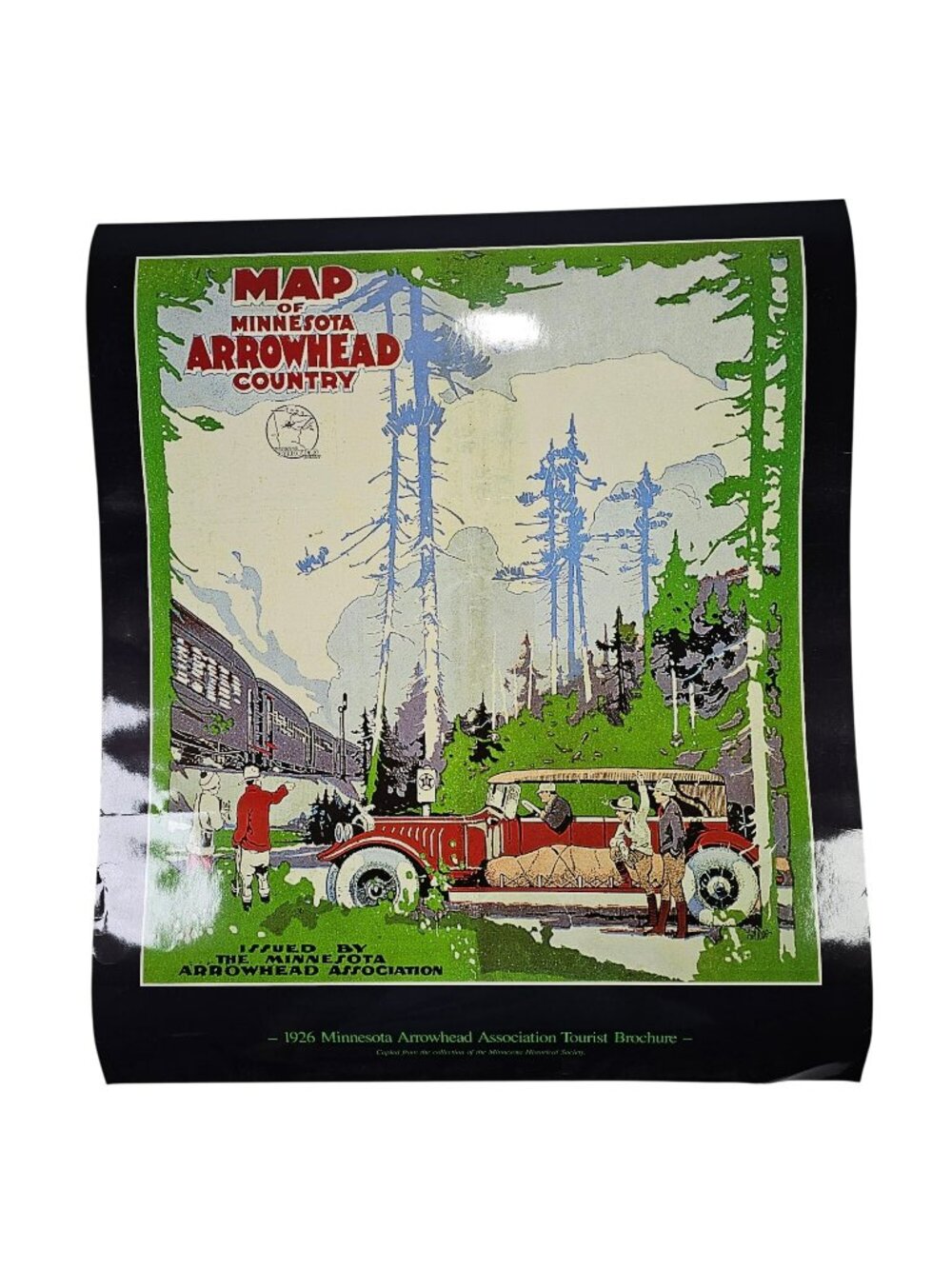 Map Of Minnesota Arrowhead Country 1926 Tourist Brochure Poster Print 22x26"